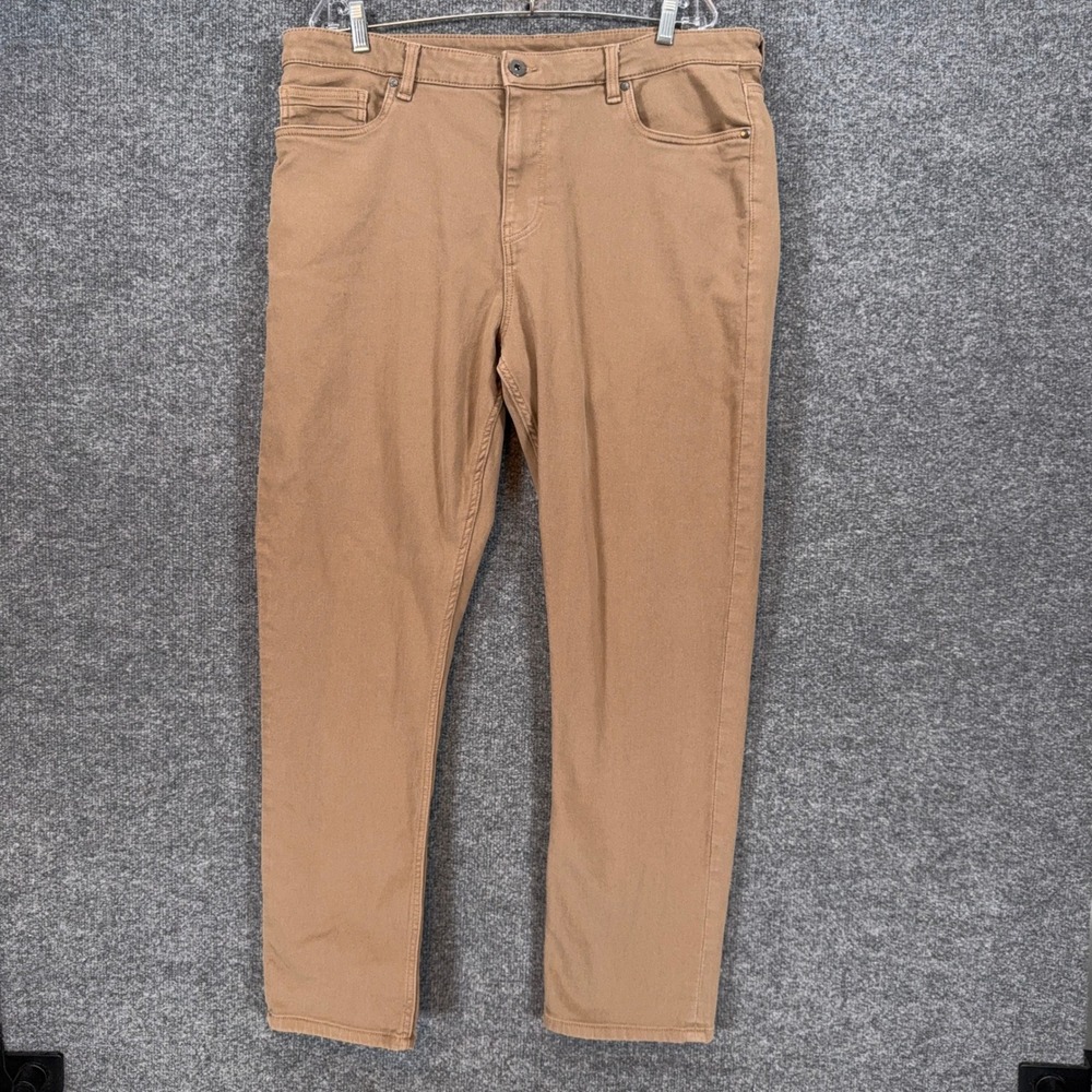 The Perfect Jean TPJ Slim Thick Pants Mens 36x30 Tan Brown Stretch Cotton Blend